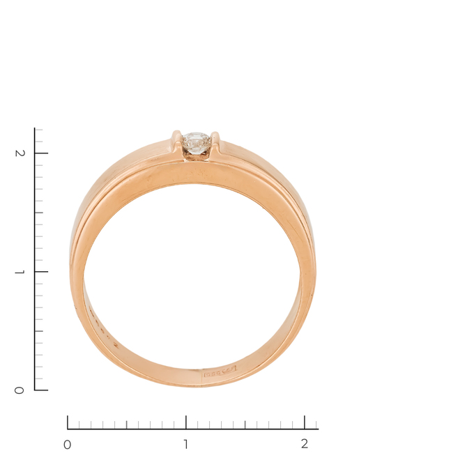 Кольцо из золота 585 пробы c 1 бриллиантом, Л 6301 5233 за 43920