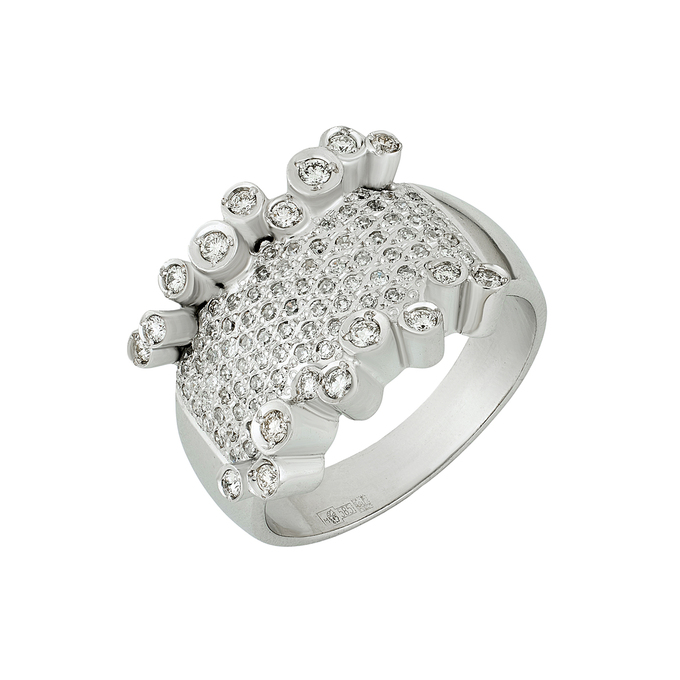 Кольцо из золота 585 пробы c бриллиантами