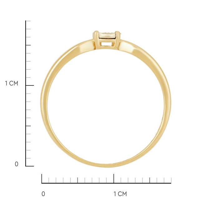 Кольцо из золота 585 пробы c бриллиантом, Л 4710 8549 за 13520