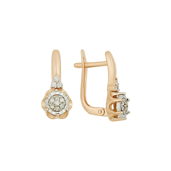 Серьги из золота 585 пробы c бриллиантами