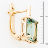 Серьги золото, 585, 3 к.,3,06 гр. (чистый вес 2,46 гр.) со следами износа; 2 Бриллиант Кр17 3/4 вес 0,008 ct, 2 Празиолит