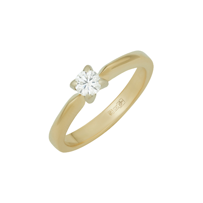 Кольцо из золота 585 пробы c бриллиантом, Л 1116 4798 за 66800