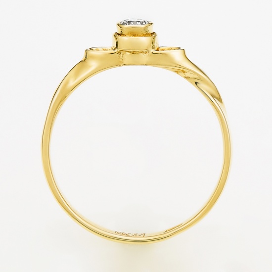 Кольцо из желтого золота 750 пробы c 1 бриллиантом, Л30111903 за 15000