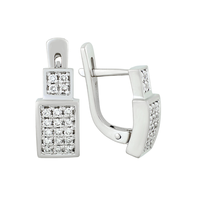 Серьги из золота 585 пробы c бриллиантами