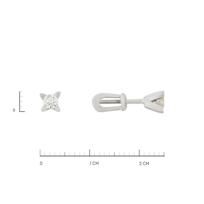 Серьги из золота 585 пробы c бриллиантами, Ц О007 2593 за 76300