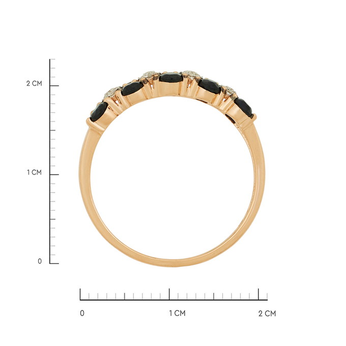 Кольцо из золота 585 пробы c сапфирами и бриллиантами, Л 5208 0957 за 42400