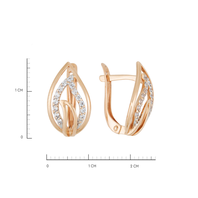 Серьги из золота 585 пробы c фианитами, Л 6602 3995 за 22720