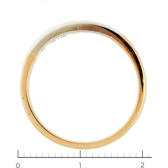 Кольцо из комбинированного золота 585 пробы c 3 бриллиантами и 4 сапфирами, Л05141792 за 17700