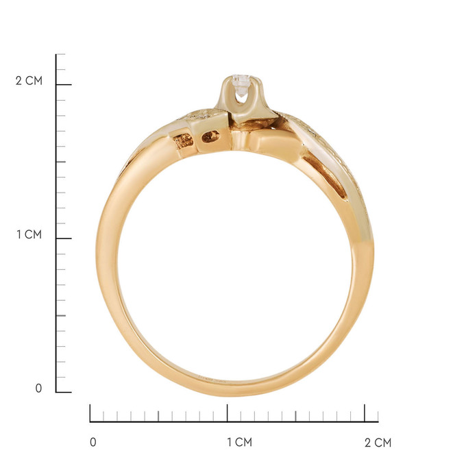 Кольцо из золота 585 пробы c бриллиантами