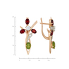 Серьги из золота 585 пробы c оливинами, гранатами и бриллиантами