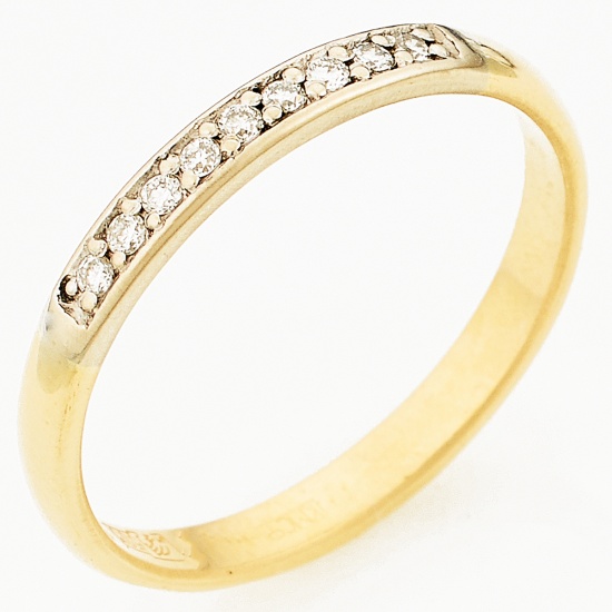 Кольцо из комбинированного золота 585 пробы c 9 бриллиантами, Л63018448 за 7650