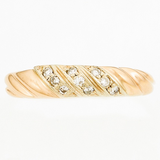 Кольцо из комбинированного золота 585 пробы c 9 бриллиантами, Л46079934 за 17700
