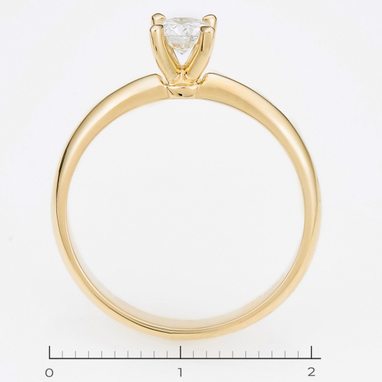 Кольцо из желтого золота 585 пробы c 1 бриллиантом, Л28069395 за 90600