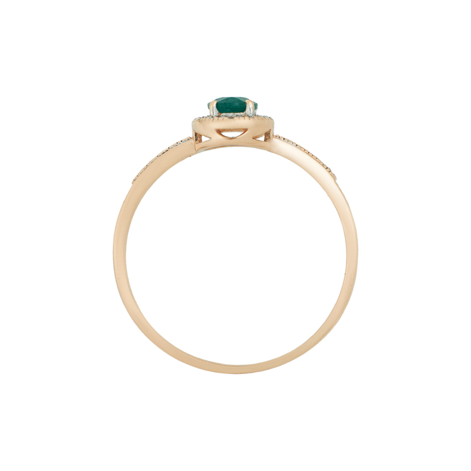 Кольцо из золота 585 пробы c изумрудом и бриллиантами, Л 3907 6669 за 30000