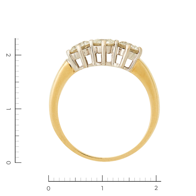 Кольцо из комбинированного золота 585 пробы c 3 бриллиантами, Л 2809 2014 за 248000