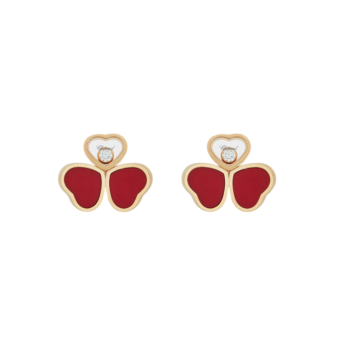Серьги из золота 750 пробы c 2 бриллиантами и 4 агатами