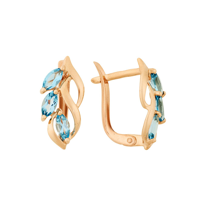 Серьги из золота 585 пробы c топазами, Л 1614 6666 за 20500