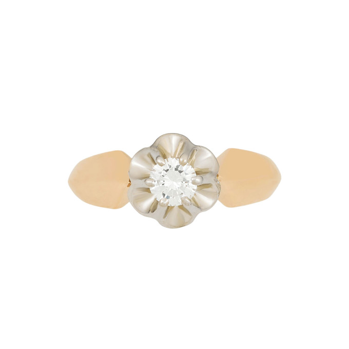 Кольцо из золота 583 пробы c бриллиантом, Л 3309 7978 за 79200