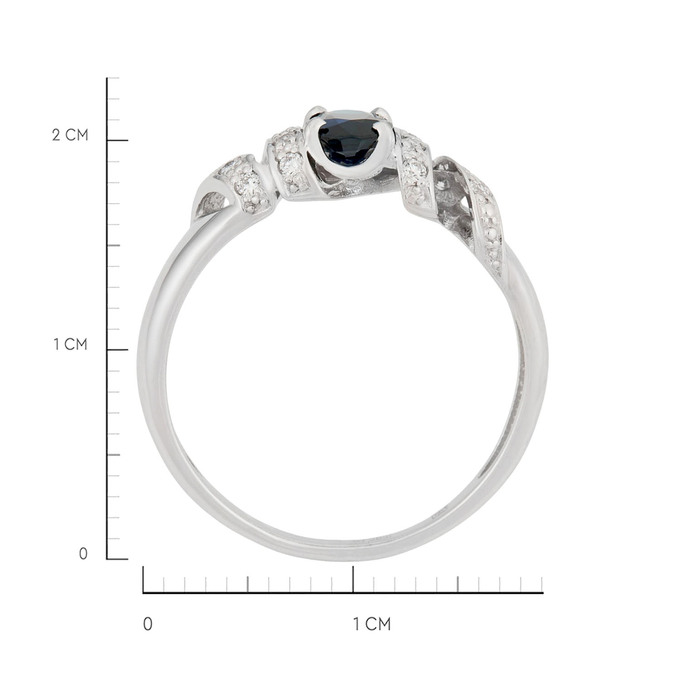 Кольцо из золота 585 пробы c сапфиром и бриллиантами, Л 0910 2430 за 30800