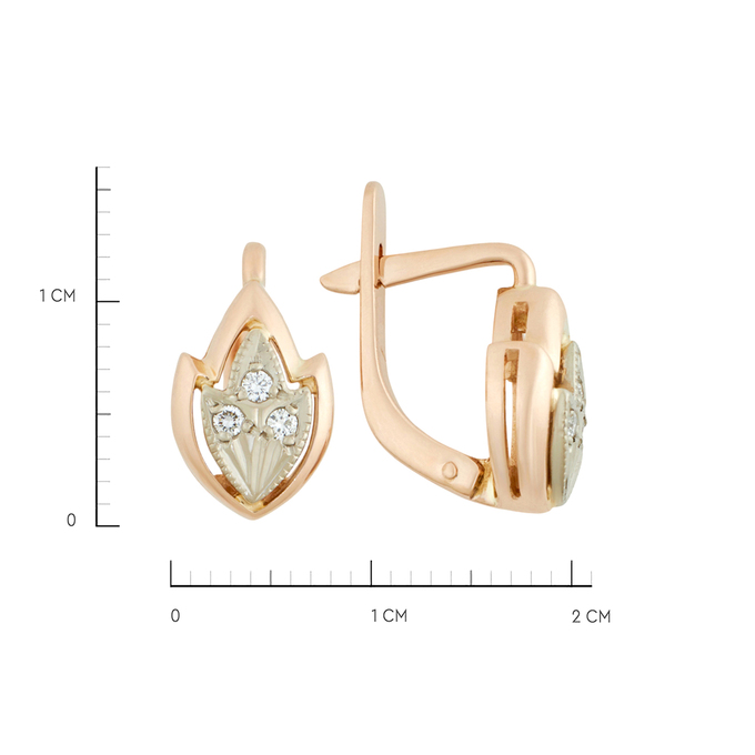 Серьги из золота 585 пробы c бриллиантами, К 0000 3954 за 57400