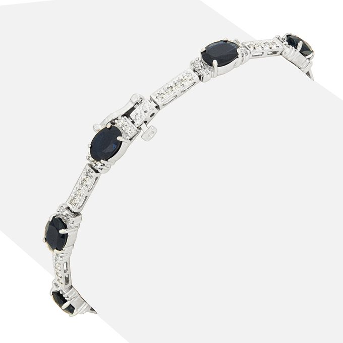 Браслет из золота 585 пробы c сапфирами и бриллиантами, Л 6202 0569 за 190000