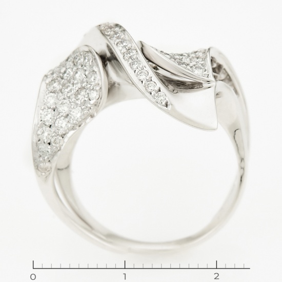Кольцо из белого золота 750 пробы c 55 бриллиантами, Л09101866 за 96500
