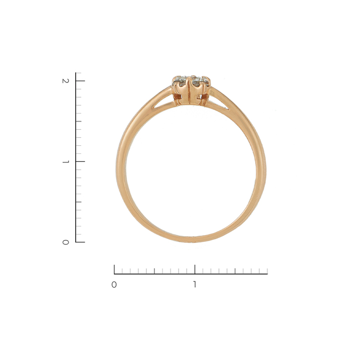 Кольцо из красного золота 585 пробы c 9 бриллиантами, Л 3112 4607 за 22330