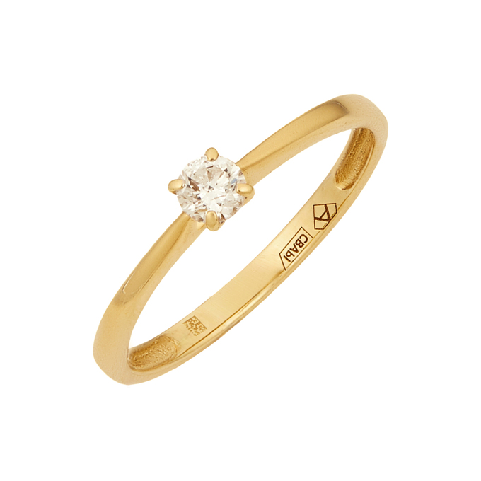 Кольцо из золота 585 пробы c бриллиантом, Л 5500 8993 за 32800