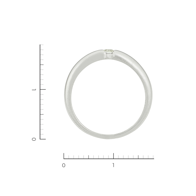Кольцо из белого золота 585 пробы c 1 бриллиантом