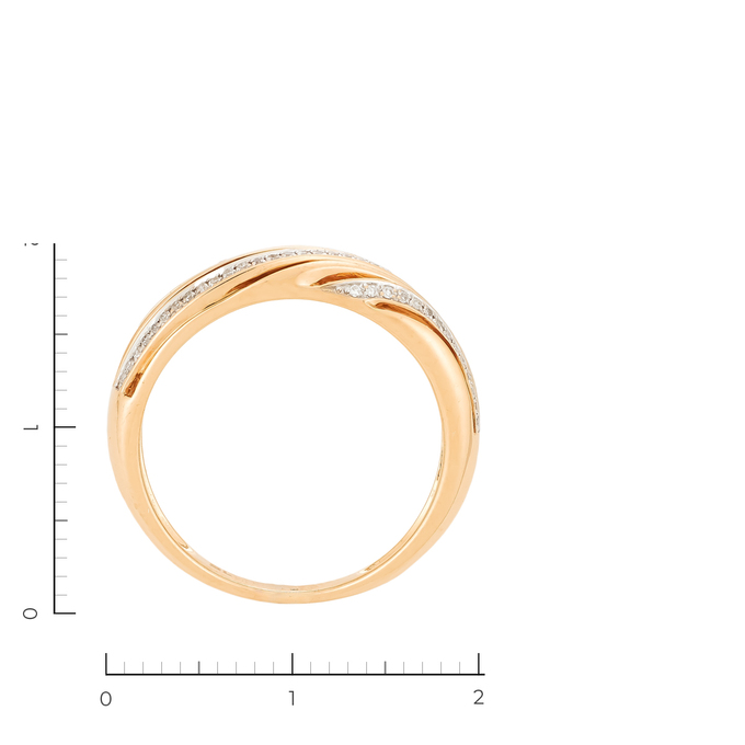 Кольцо из красного золота 585 пробы c 66 бриллиантами, Л 5207 3922 за 30320