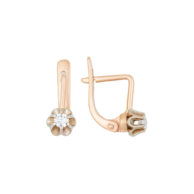 Серьги из золота 585 пробы c бриллиантами