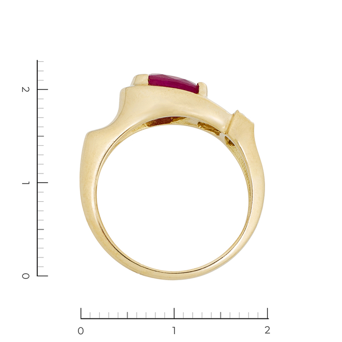 Кольцо из золота 750 пробы c 1 рубином и 3 бриллиантами, Л 2809 6580 за 74800
