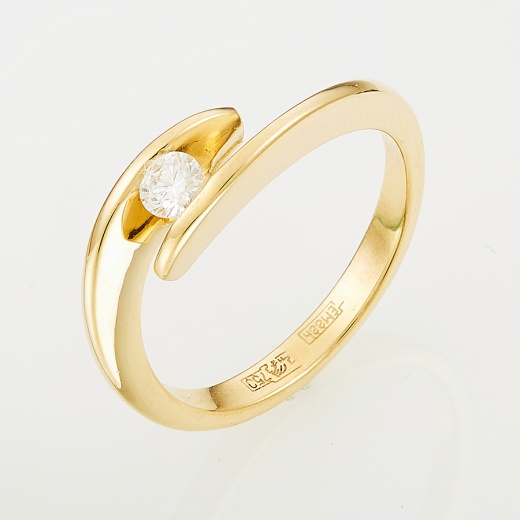 Кольцо из желтого золота 750 пробы c 1 бриллиантом Л11132144 фото 1