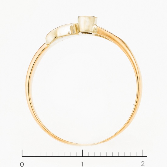 Кольцо из комбинированного золота 585 пробы c 1 бриллиантом, Л76007003 за 9540