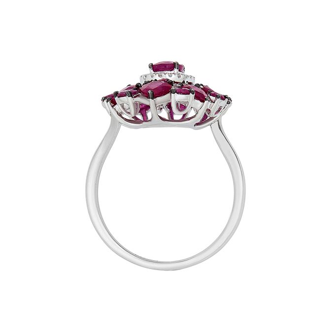 Кольцо из золота 585 пробы c рубинами и бриллиантами, Л 5104 1162 за 107120