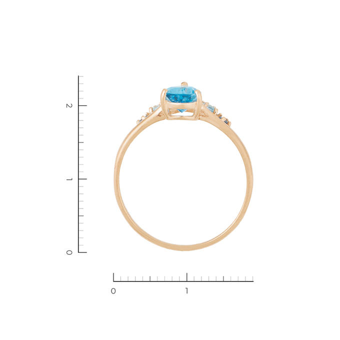 Кольцо из золота 585 пробы c 8 топазами, Л 7501 7465 за 13360