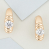 Серьги из красного золота 585 пробы c фианитами