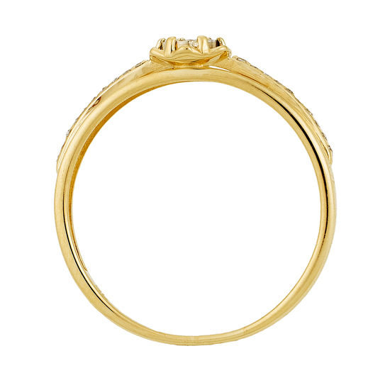 Кольцо из комбинированного золота 585 пробы c 21 бриллиантами, Л24140244 за 7740