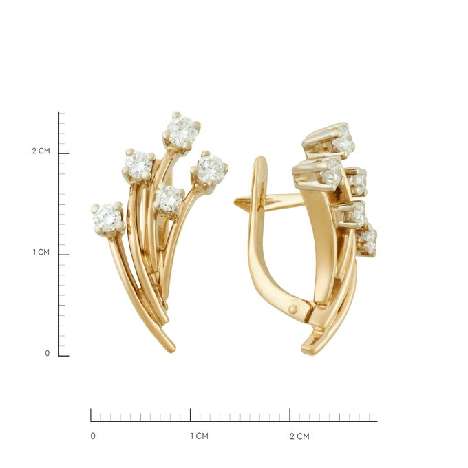 Серьги из золота 750 пробы c бриллиантами, Ц О007 2436 за 130000