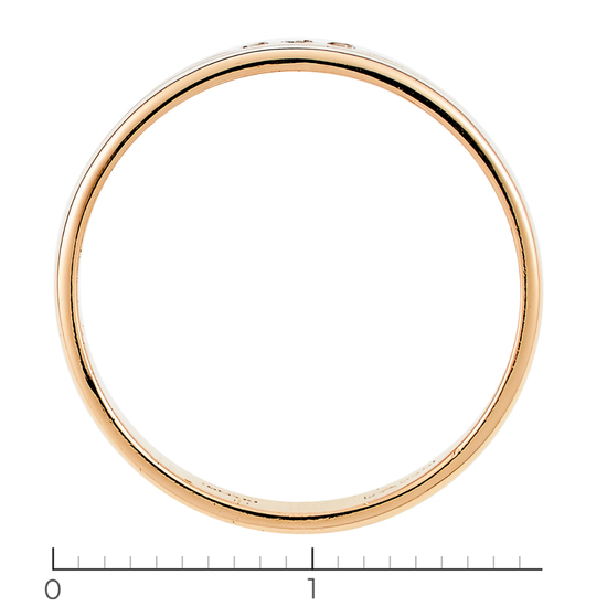 Кольцо из комбинированного золота 585 пробы c 3 бриллиантами, Л35060665 за 15250