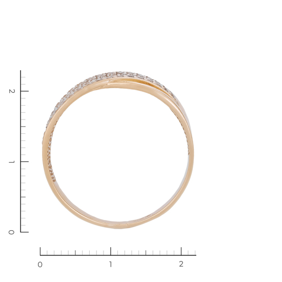 Кольцо из красного золота 585 пробы c 65 фианитами, Л46085096 за 25680