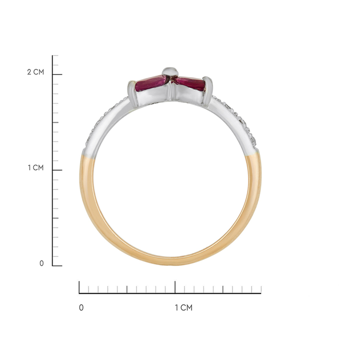 Кольцо из золота 585 пробы c рубинами и бриллиантами, Л 1911 9008 за 41920