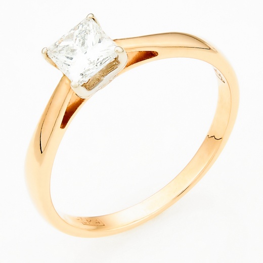 Кольцо из комбинированного золота 585 пробы c 1 бриллиантом Л43038426 фото 1