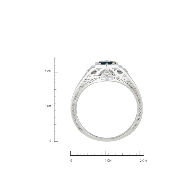 Кольцо из золота 585 пробы c 4 бриллиантами и 1 сапфиром, Л 6201 7680 за 43120