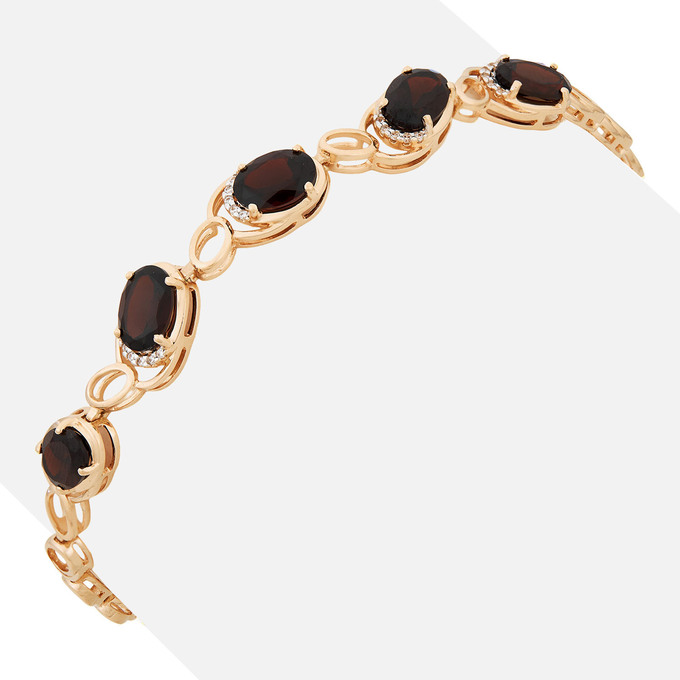 Браслет из золота 585 пробы c гранатами и фианитами, Л 4106 8991 за 76300