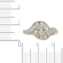 Кольцо из комбинированного золота 583 пробы c 11 бриллиантами 094828 фото 4