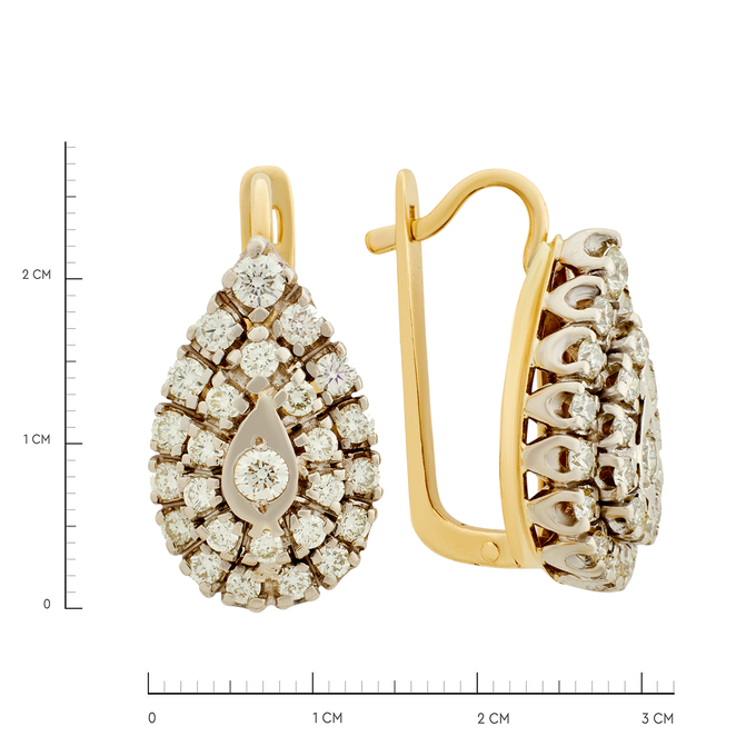 Серьги из золота 750 пробы с бриллиантами, Л 7301 3575 за 288000