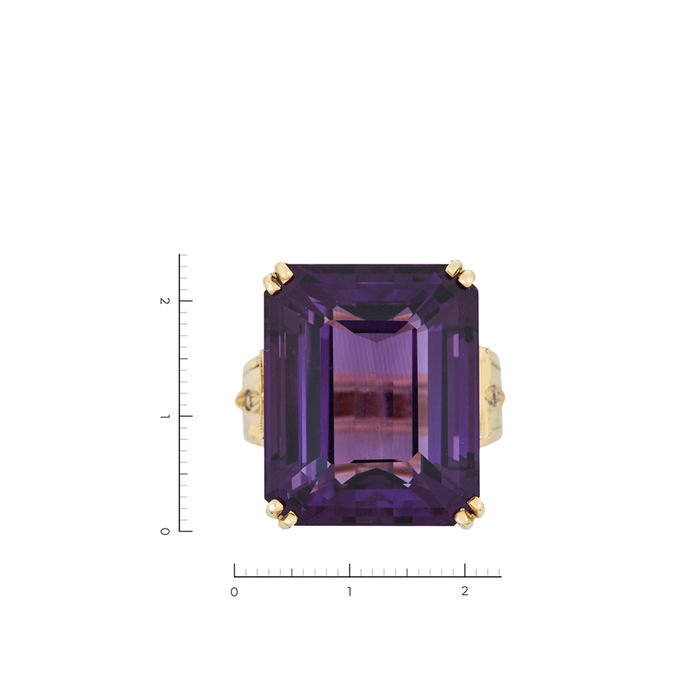 Кольцо из золота 585 пробы c 1 аметистом и 6 бриллиантами, Л 2810 5237 за 110500