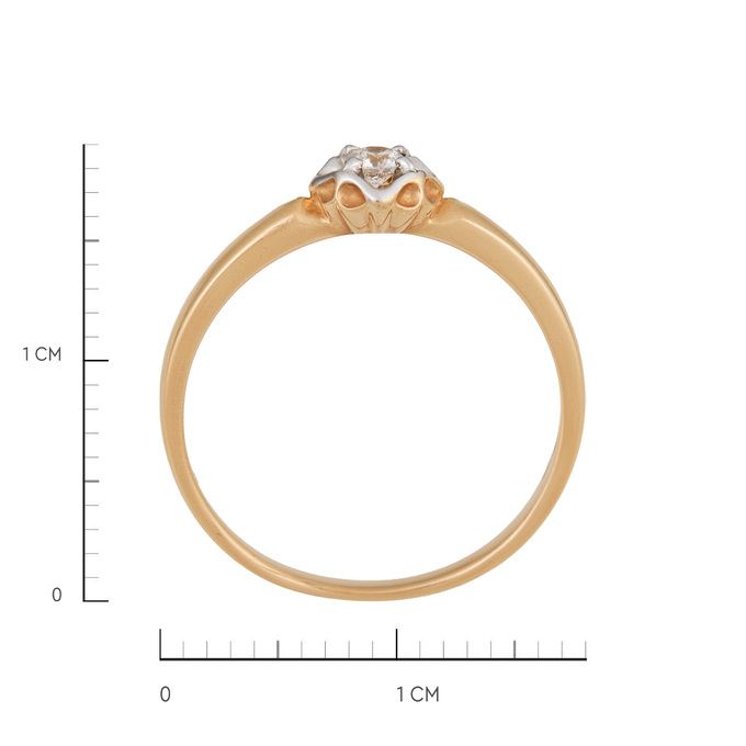 Кольцо из золота 585 пробы c бриллиантом, Л 0515 4887 за 22400