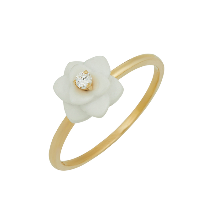 Кольцо из золота 750 пробы c бриллиантом и керамикой, Л 2213 0649 за 22320